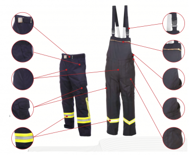 Feuerwehrhose HuPF Teil 2 Feuerwehr-Bundhose Einsatzhose inkl. Gürtel